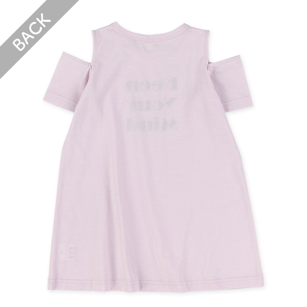 肩あきロゴ半袖ワンピース