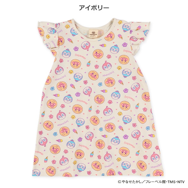 袖フリルフレンチスリーブワンピース（アンパンマン）