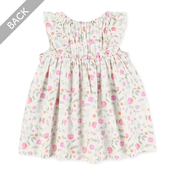 ナチュラルフラワーノースリーブワンピース