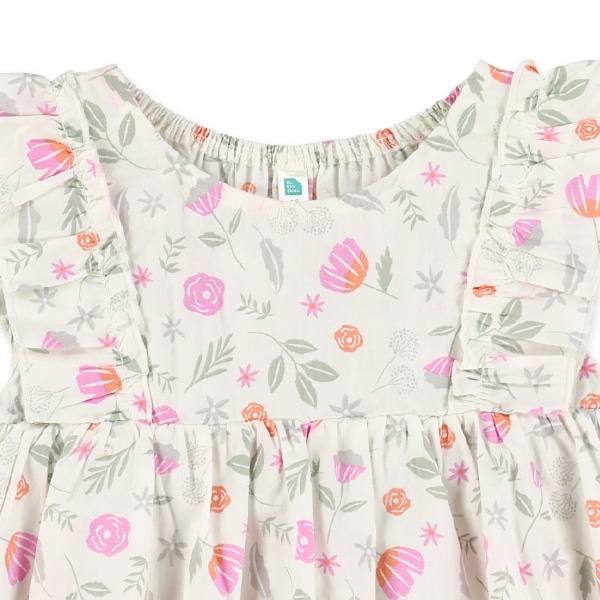 ナチュラルフラワーノースリーブワンピース