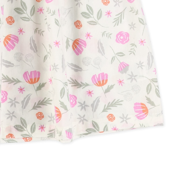 ナチュラルフラワーノースリーブワンピース