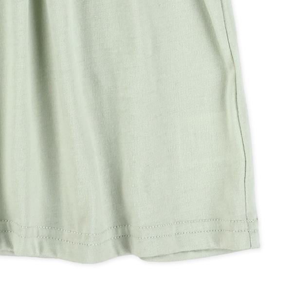 天竺無地フリルノースリーブワンピース