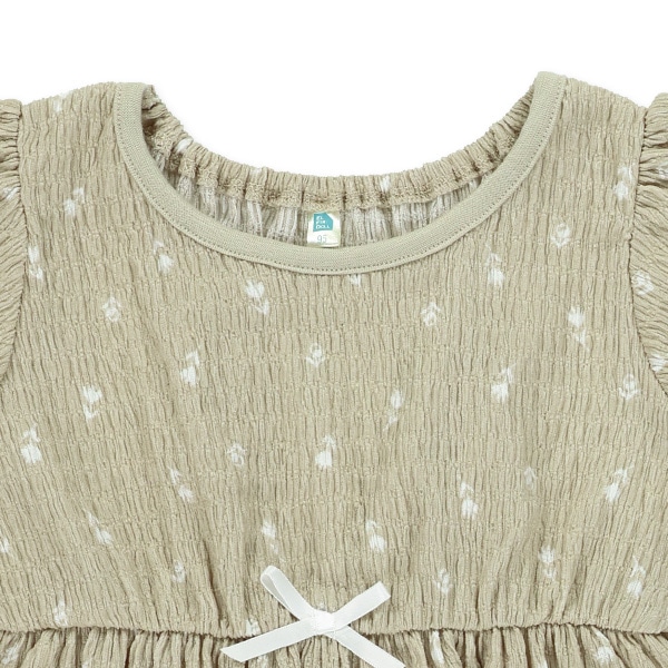 天竺シャーリングフレンチワンピース