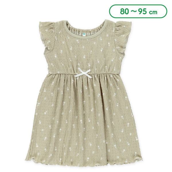 天竺シャーリングフレンチワンピース