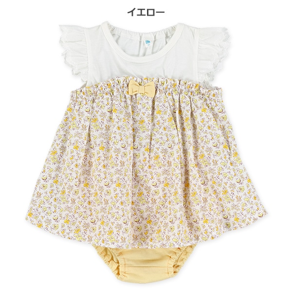 小花切り替えトップス&ブルマセット