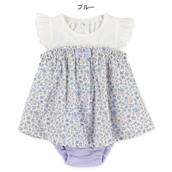 小花切り替えトップス&ブルマセット