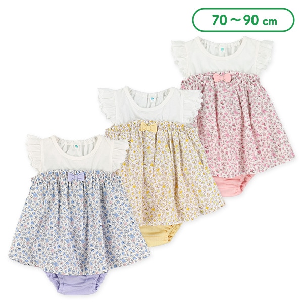 小花切り替えトップス&ブルマセット