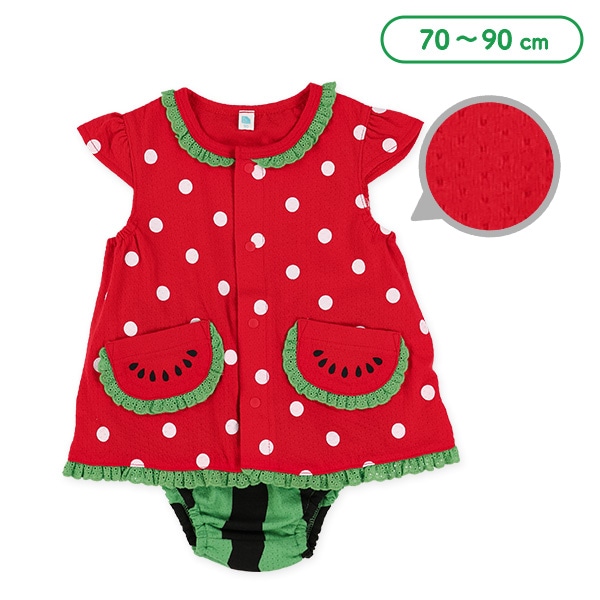 パターンメッシュすいか柄トップス&ブルマセット