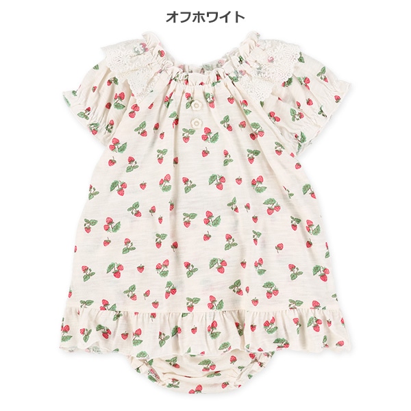 いちご総柄肩レースフレンチトップス&ブルマセット