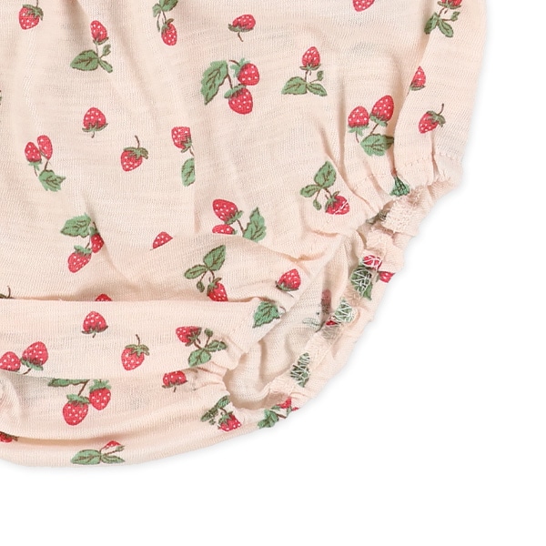 いちご総柄肩レースフレンチトップス&ブルマセット