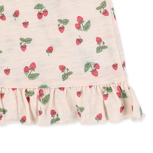 いちご総柄肩レースフレンチトップス&ブルマセット