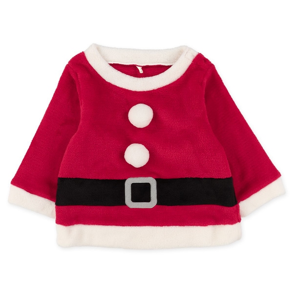 フリース帽子付きサンタなりきりトップス&パンツセット