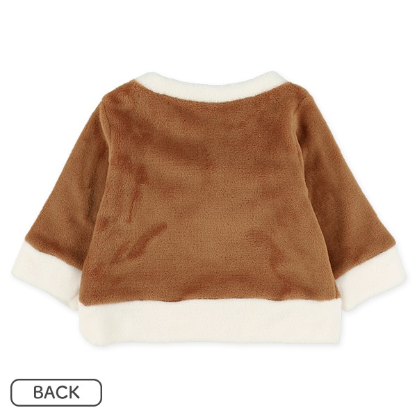 フリース帽子付きトナカイなりきりトップス&パンツセット