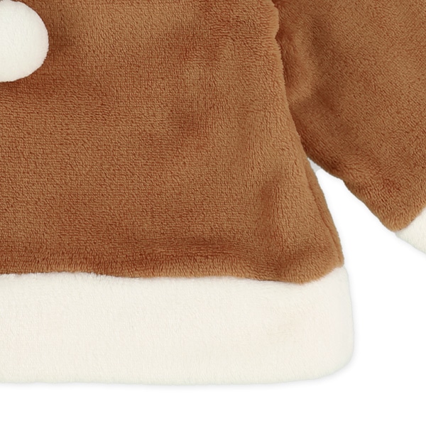 フリース帽子付きトナカイなりきりトップス&パンツセット