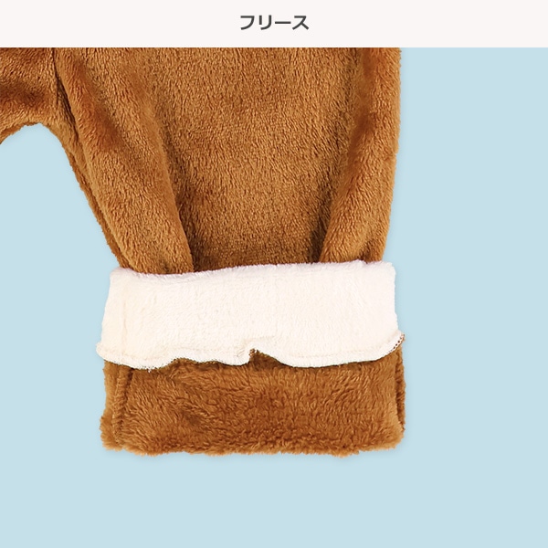 帽子付きフリース着ぐるみトップス&パンツセット（トナカイ）