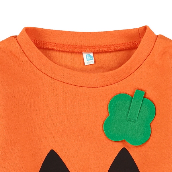 ハロウィン長袖Tシャツ&ショートパンツセット（おばけ・パンプキン）
