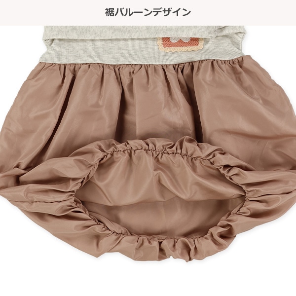 胸ポケットバルーン長袖ワンピース