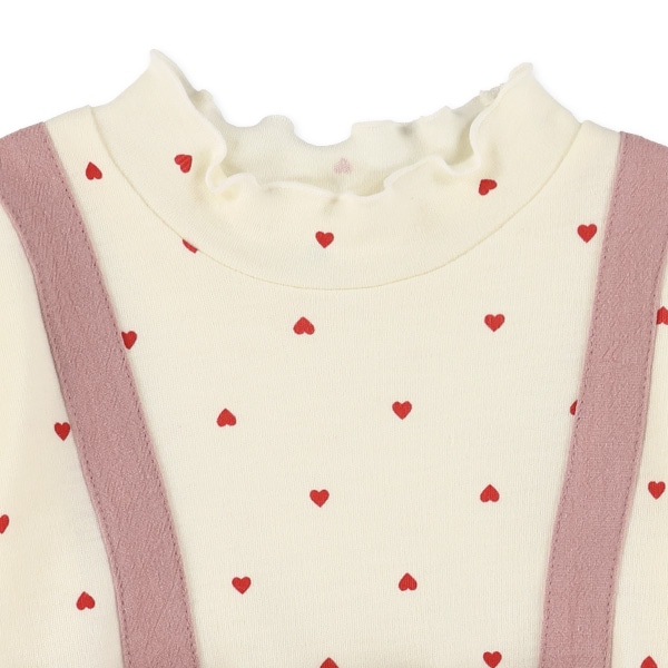 ハート柄長袖ワンピース