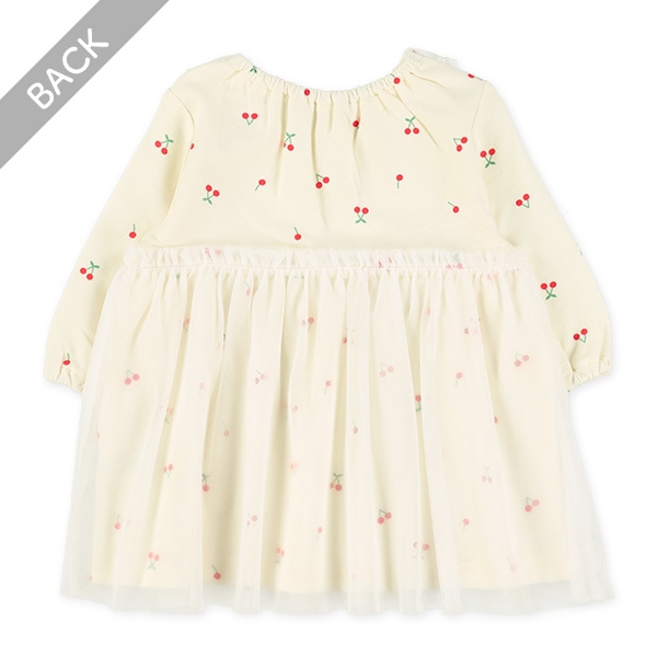 チュールレース長袖ワンピース 裏毛チュールレース長袖ワンピース | 西松屋オンラインストア