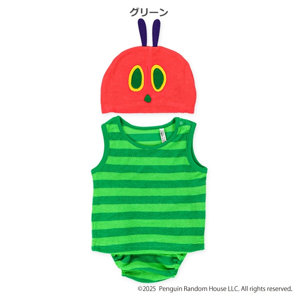 帽子付きなりきりノースリーブ&ブルマセット（はらぺこあおむし）