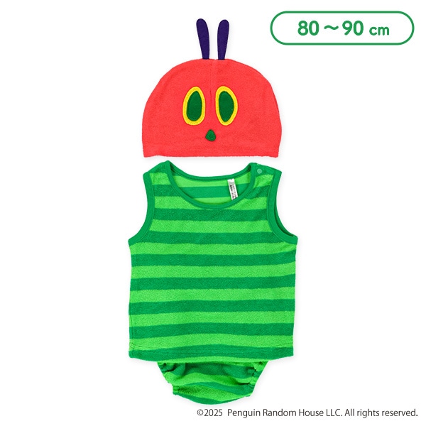 帽子付きなりきりノースリーブ&ブルマセット（はらぺこあおむし）