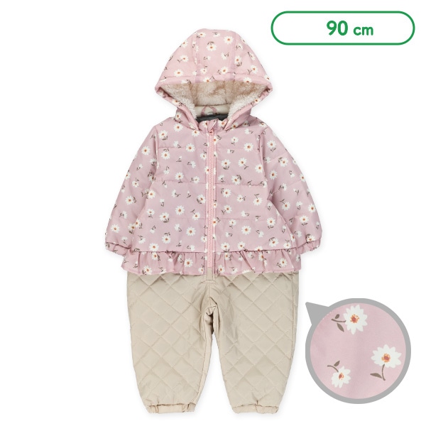 キルト小花柄切り替え風スキージャンプスーツ