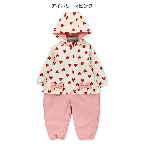 ハート柄切り替え風スキージャンプスーツ