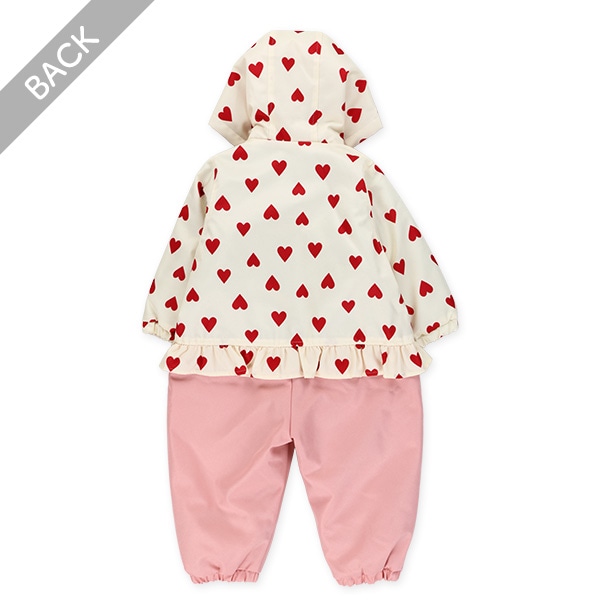 ハート柄切り替え風スキージャンプスーツ