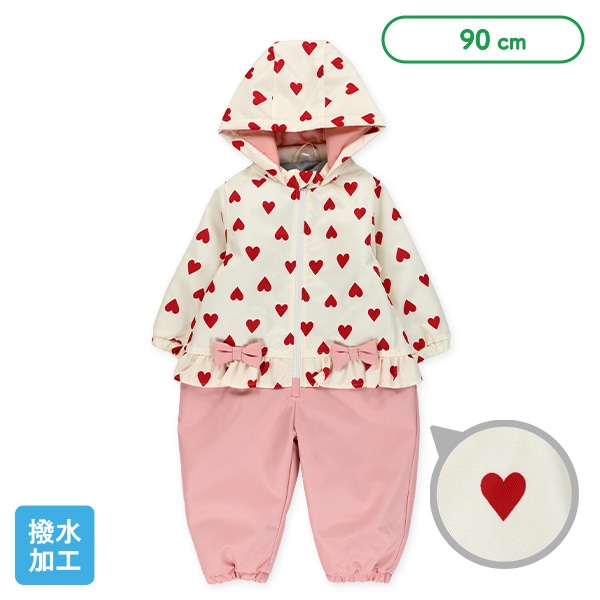 ハート柄切り替え風スキージャンプスーツ