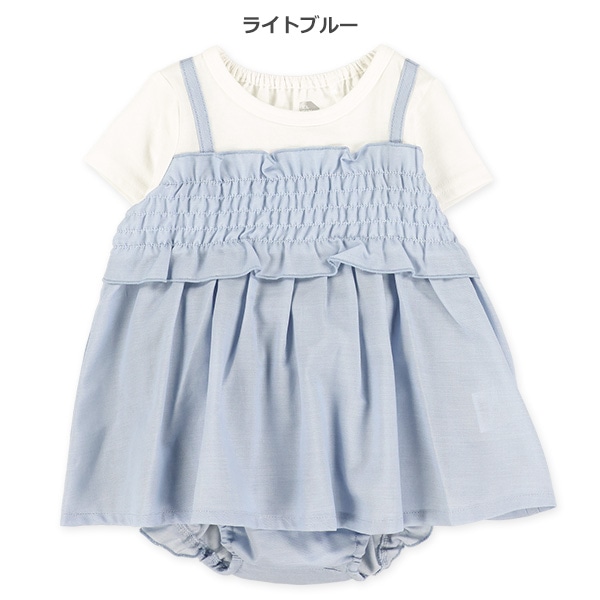 ダンガリーレイヤード風半袖Tシャツ＆ブルマセット