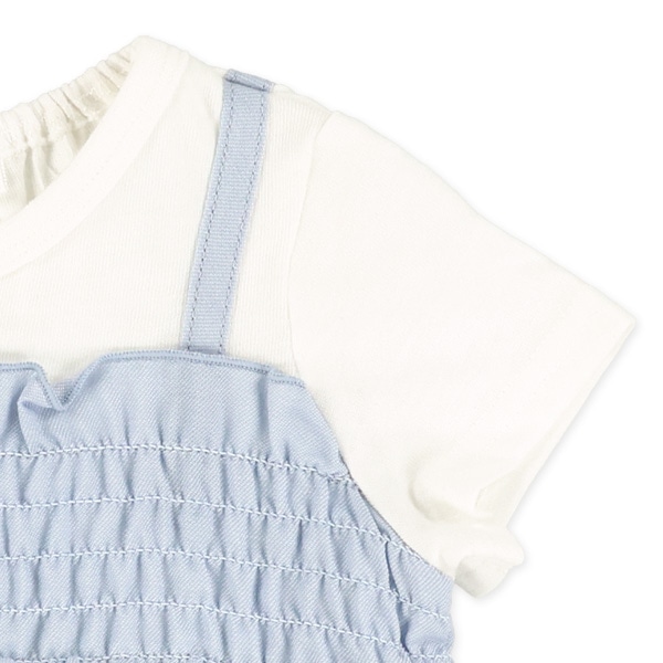 ダンガリーレイヤード風半袖Tシャツ＆ブルマセット