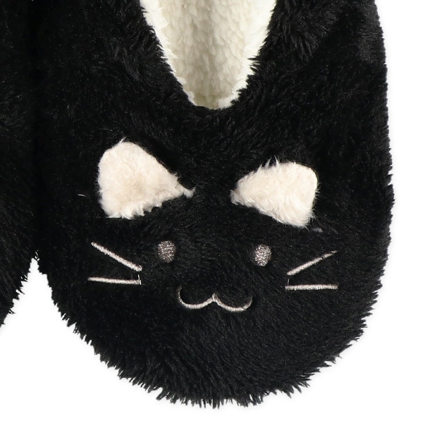 もこもこスクールルームソックス（黒ねこ）