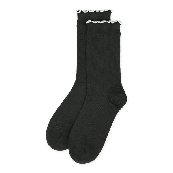 3足組スクールクルーソックス（ラメメロー）