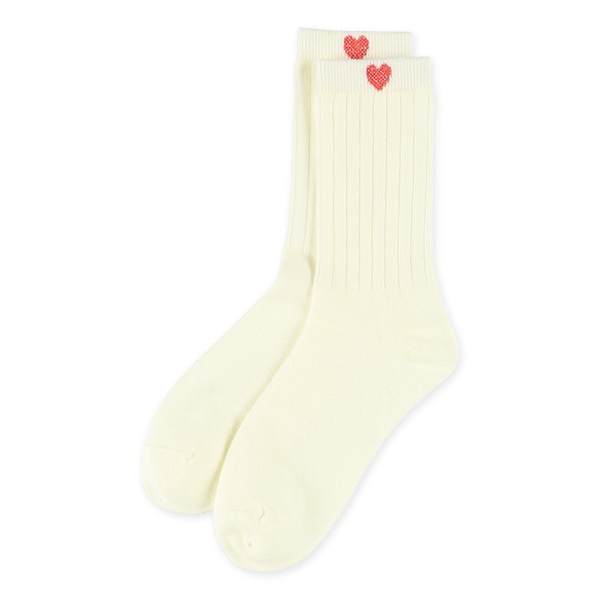 3足組スクールクルーソックス（ハート）