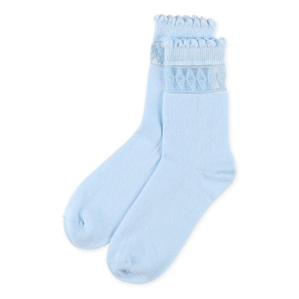 3足組スクールクルーソックス（パステル・花・ハート）