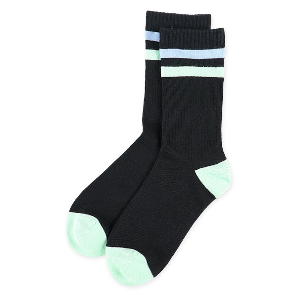3足組スクールクルーソックス（シアーロゴ）