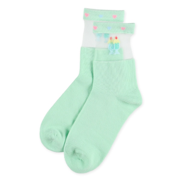 3足組スクールクルーソックス（シアーアイス）