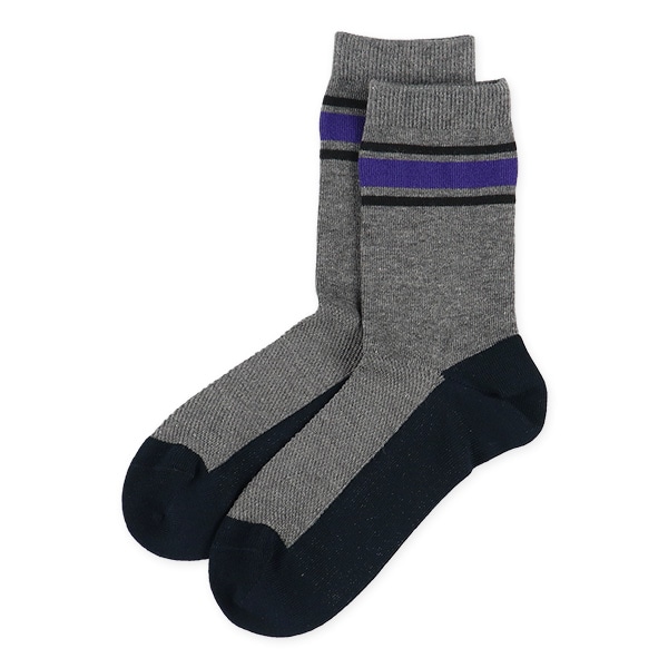 3足組スクールクルーソックス（ライン・メッシュ）