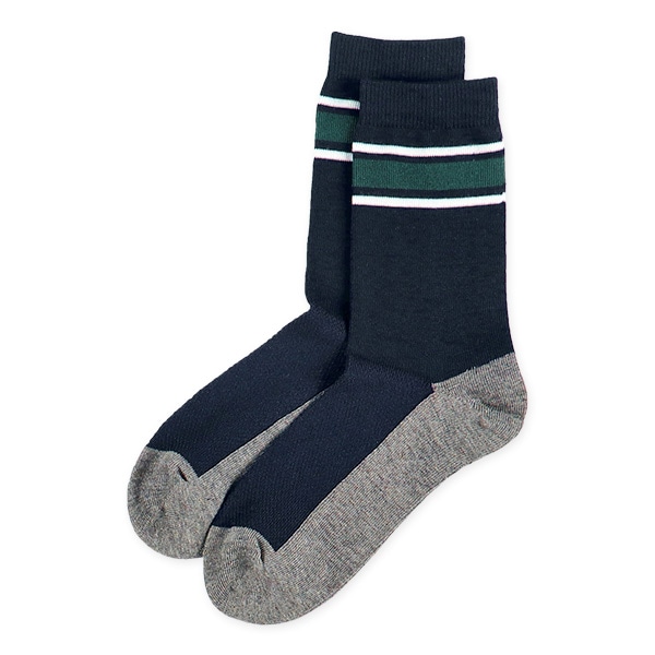 3足組スクールクルーソックス（ライン・メッシュ）