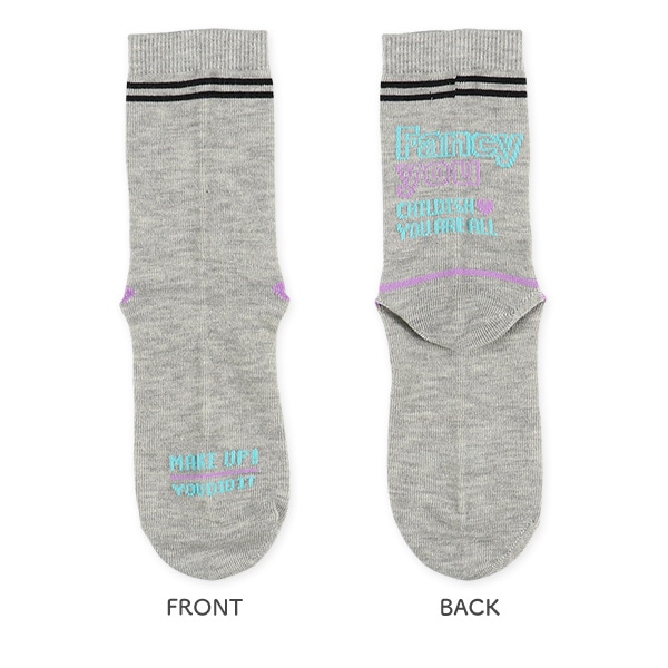 3足組スクールクルーソックス（ラインバックロゴ）