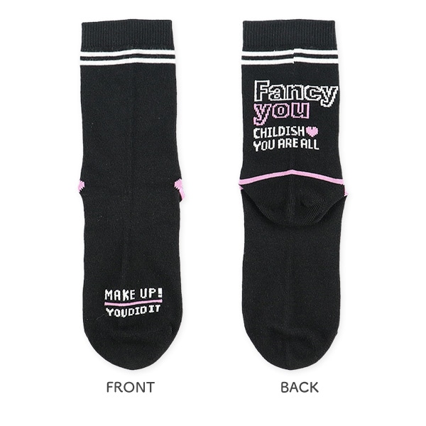 3足組スクールクルーソックス（ラインバックロゴ）