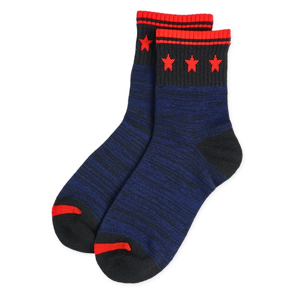 3足組スクールクルーソックス（履口スター）