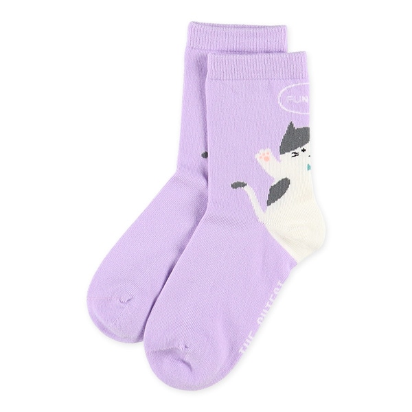 3足組スクールクルーソックス（かかとねこ）