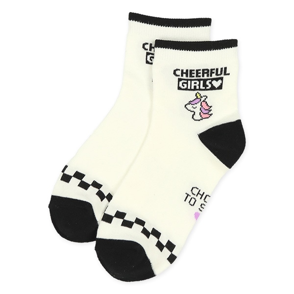 3足組スクールアンクルソックス（ユニコーンロゴ）