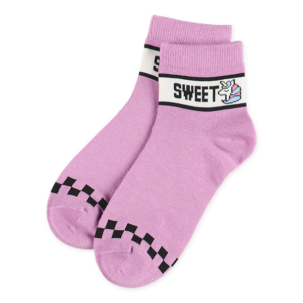 3足組スクールアンクルソックス（ユニコーン・チェリー）