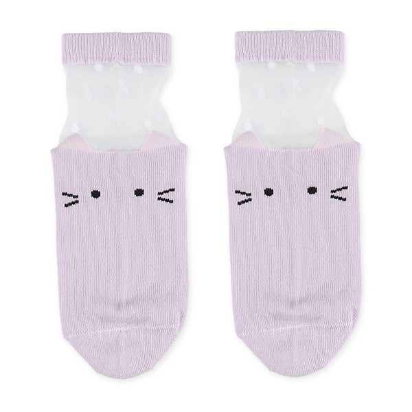 3足組スクールアンクルソックス（シアー・ねこ）