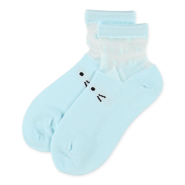 3足組スクールアンクルソックス（シアー・ねこ）