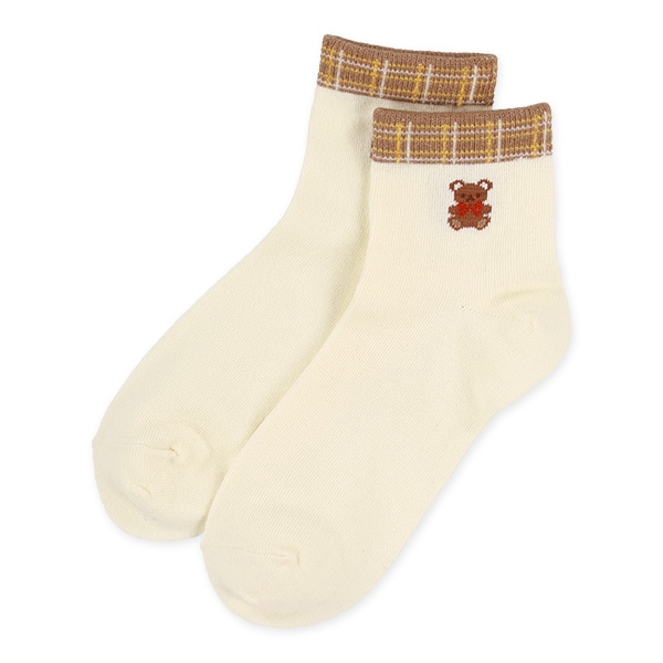 3足組スクールアンクルソックス（アニマルチェック）