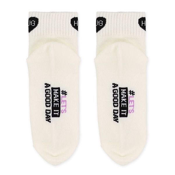 3足組スクールアンクルソックス（チェリーハート）