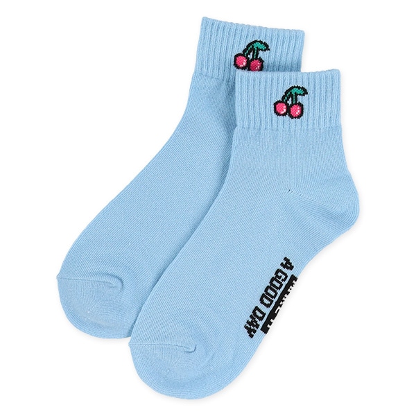 3足組スクールアンクルソックス（チェリーハート）